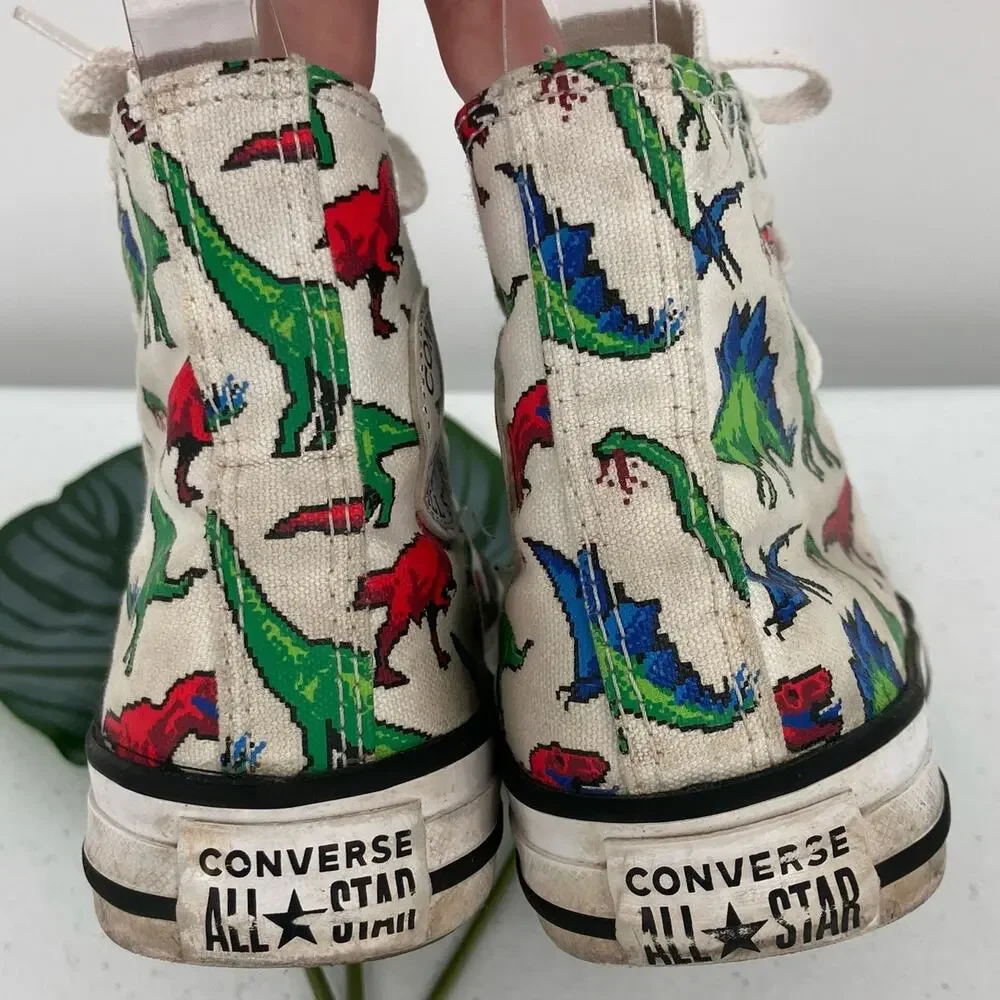 Converse All Star Dinoverse White Red Green Blue Dinosaur High Top Youth Shoes